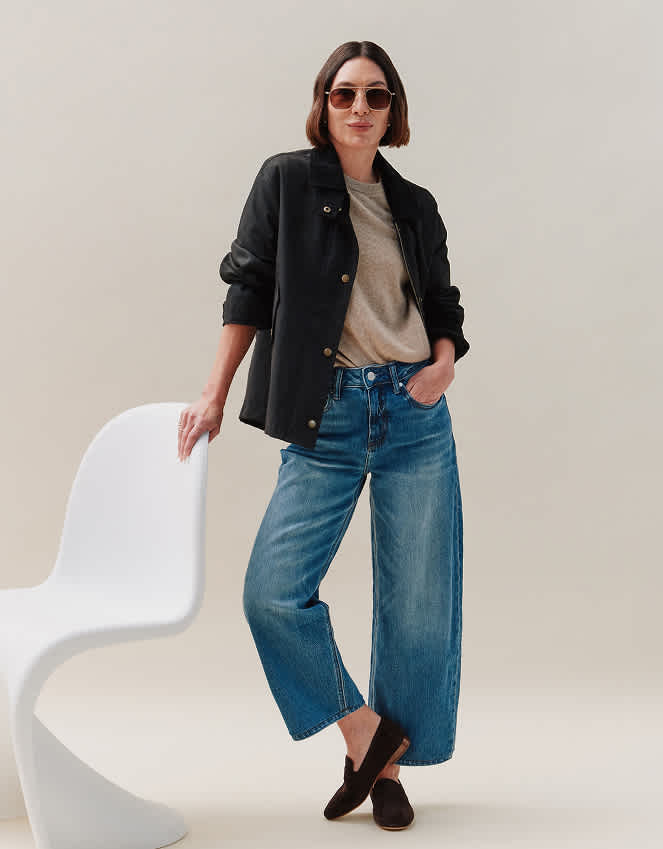Atlantic Blue Bella Stretch Barrel Jeans