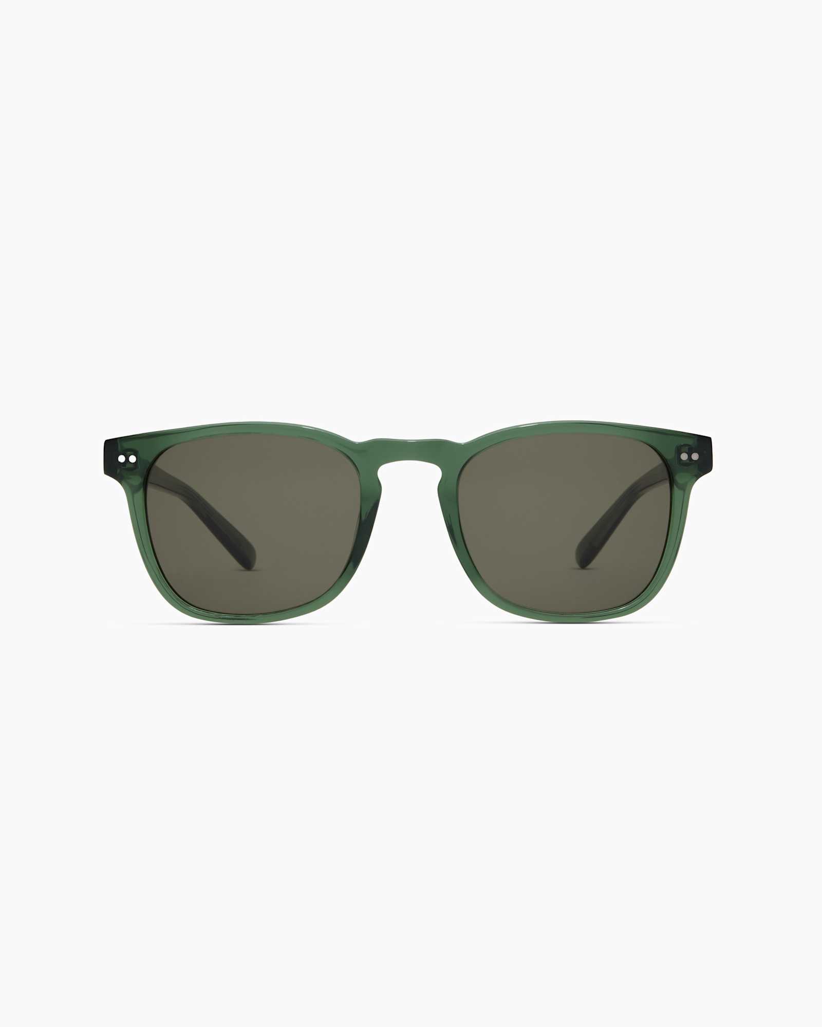 Clear Sage with Green lens Boston Polarized Acetate Sunglasses