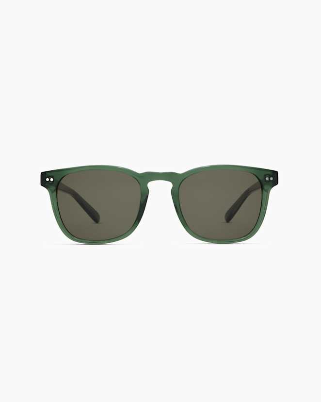 Clear Sage with Green lens Boston Polarized Acetate Sunglasses