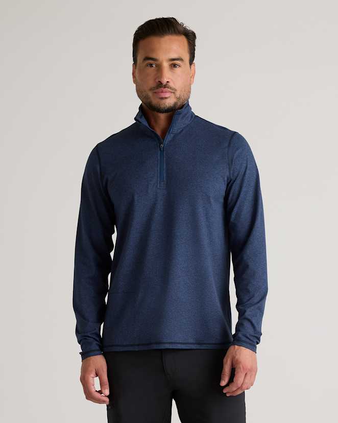 Heather Navy Flowknit Performance Half-Zip