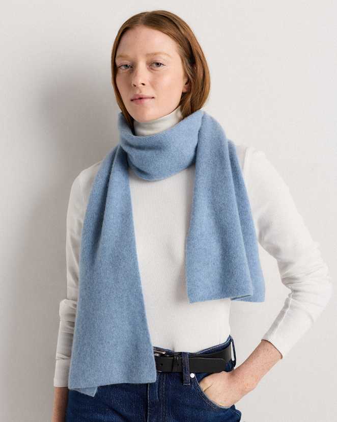 Faded Denim Mongolian Cashmere Scarf