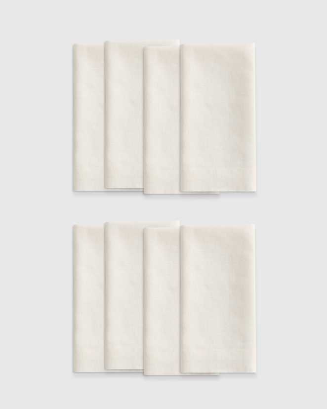 Ivory European Linen Wide-Hem Napkins (Set of 8)