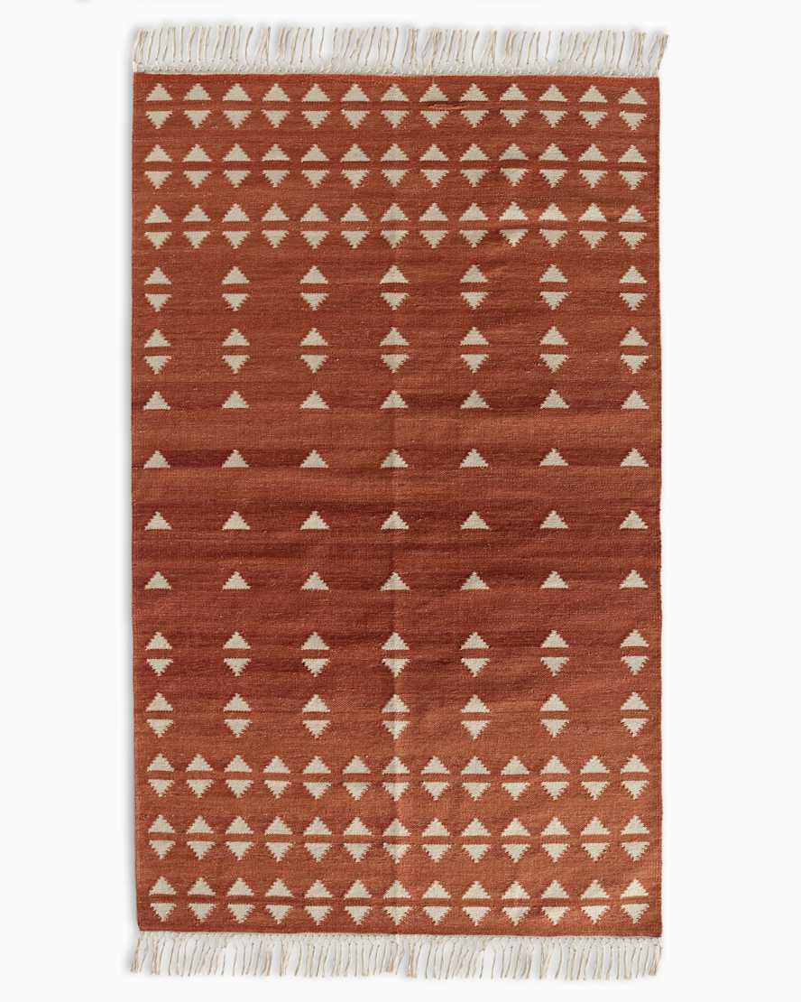 Brick Shay Wool Kilim Rug