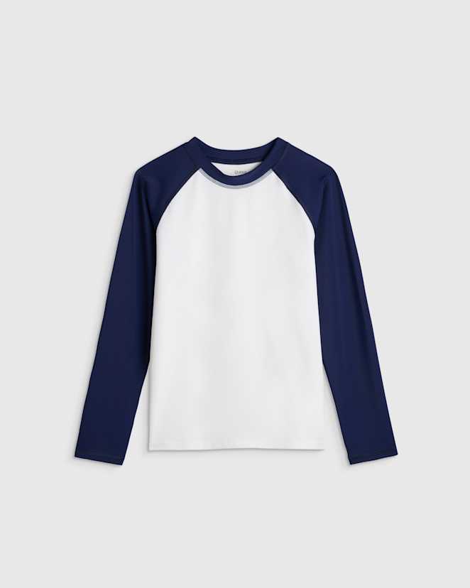 Navy/White Long Sleeve Raglan Rash Guard