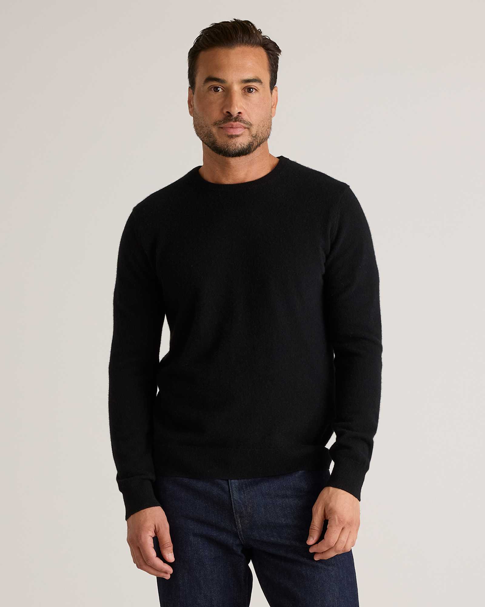 Black Mongolian Cashmere Crewneck Sweater