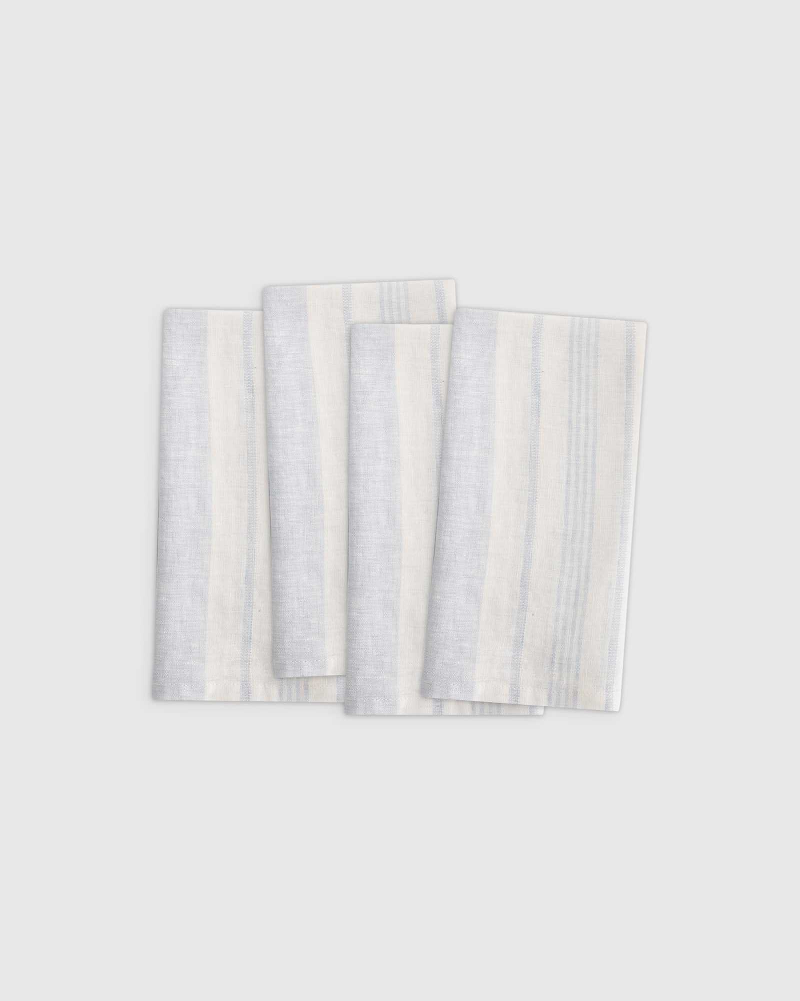 Modern Stripe Blue 4 grey/white European Linen Modern Stripe Napkins (Set of 4)