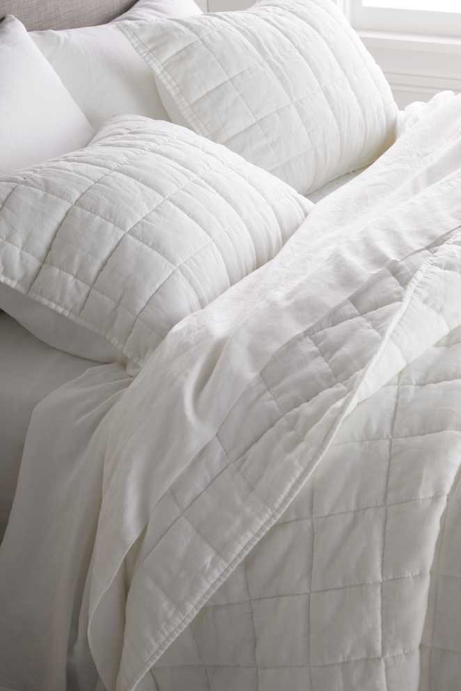White European Linen Box Quilted Sham Set