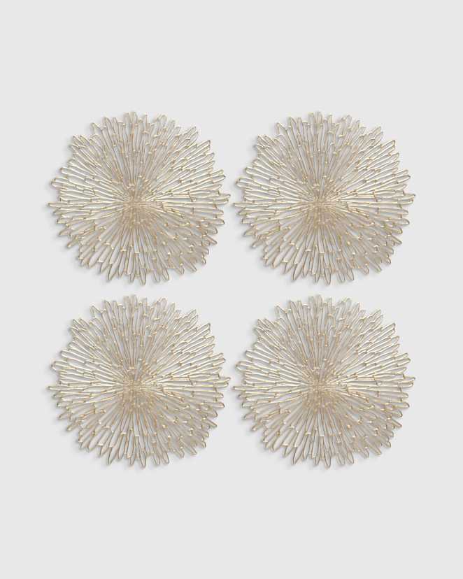 Champagne Pressed Bloom Placemats, Set of 4 by Chilewich