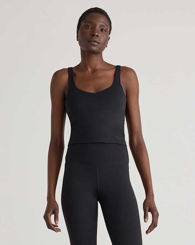 Black Ultra-Form V-Neck Cropped Tank