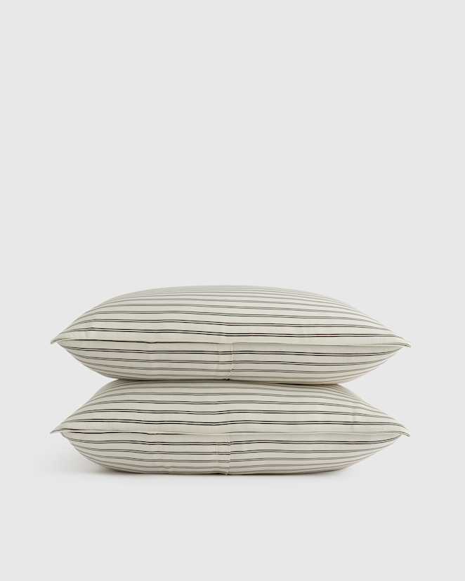 Double Stripe Espresso Bamboo Sham Set