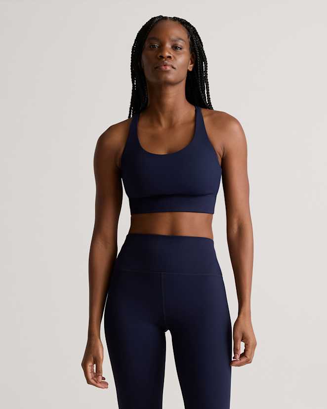 Deep Navy Power-Up Long Line Strappy Sports Bra