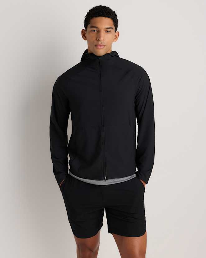 Bold Black Packable Performance Training Jacket
