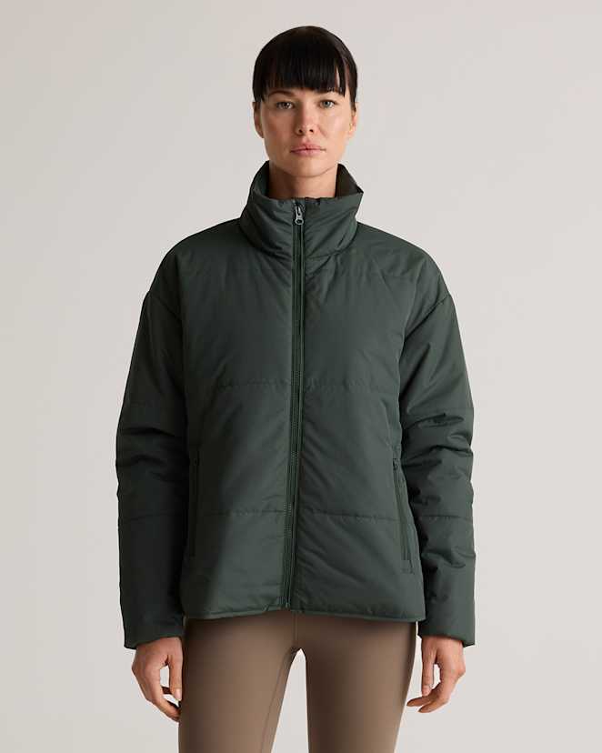 Verdant Pine Featherless Puffer Zip Jacket