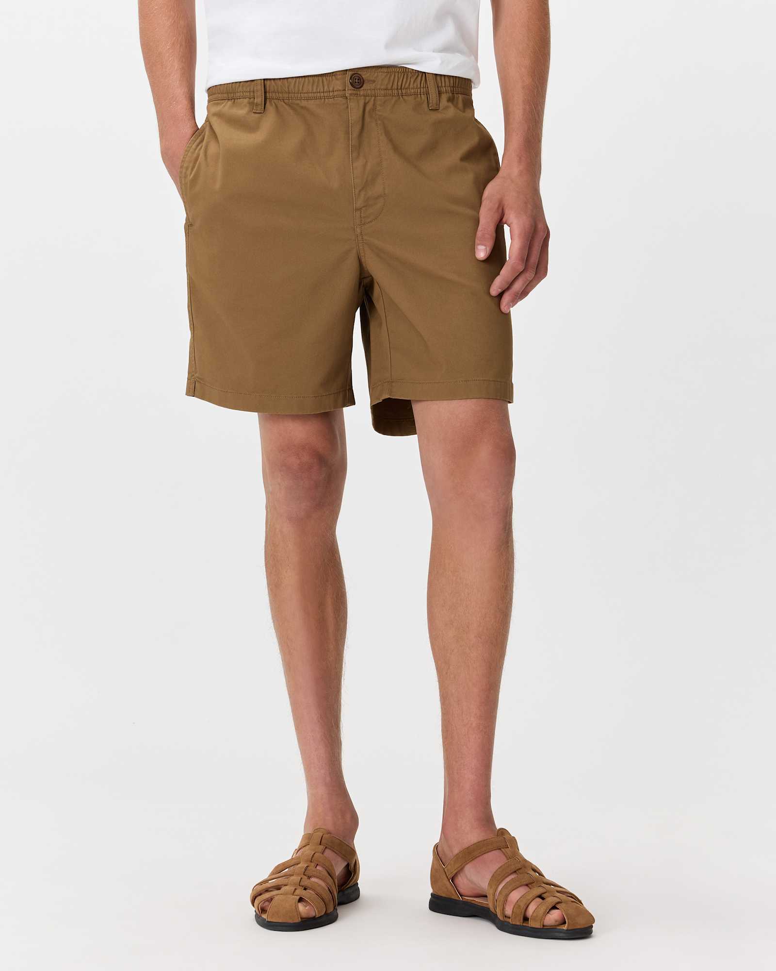 soft-birch Organic Stretch Cotton Pull On Chino Shorts - 7"