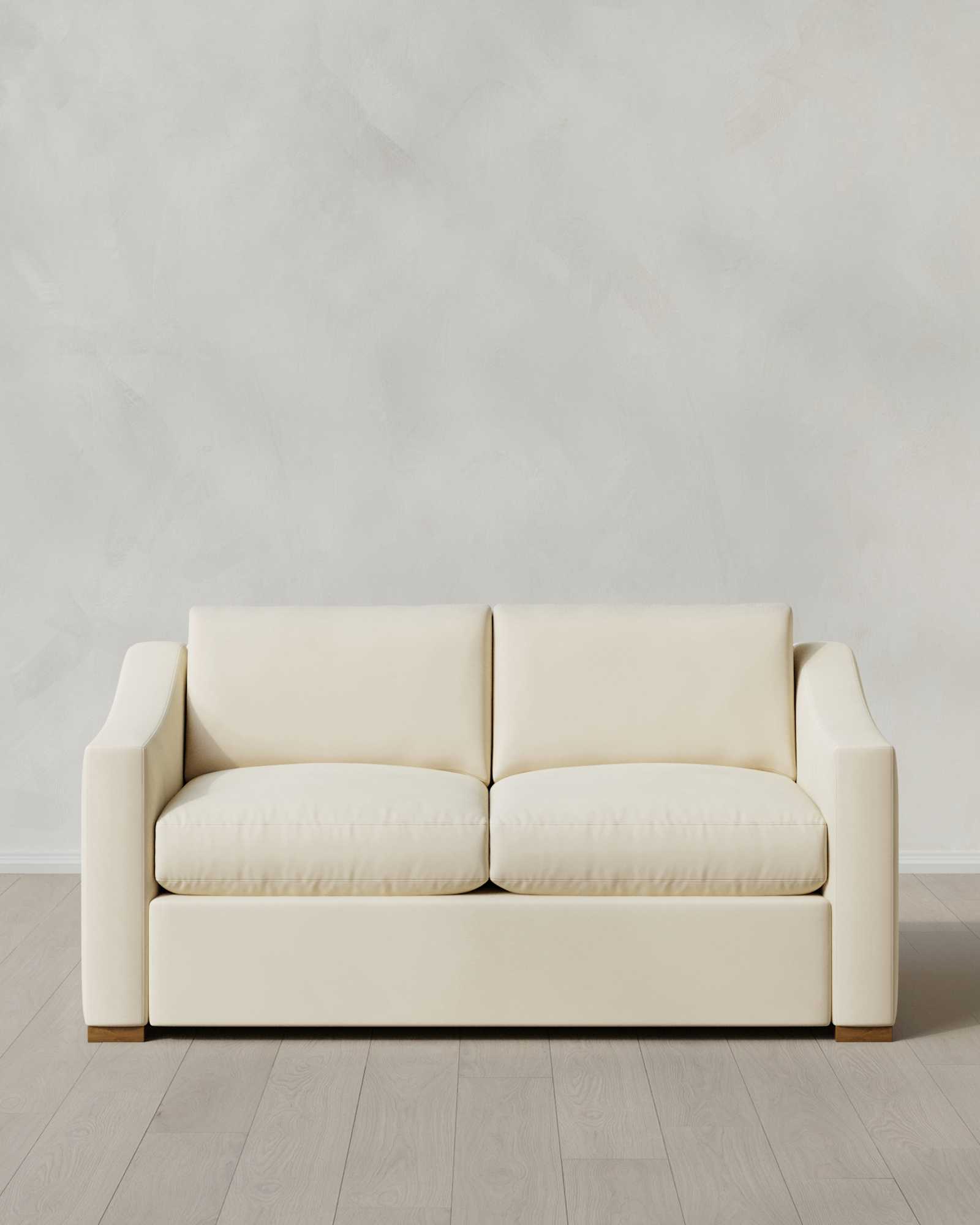 Hollis Slope Arm Sofa 72in Performance Velvet Ivory