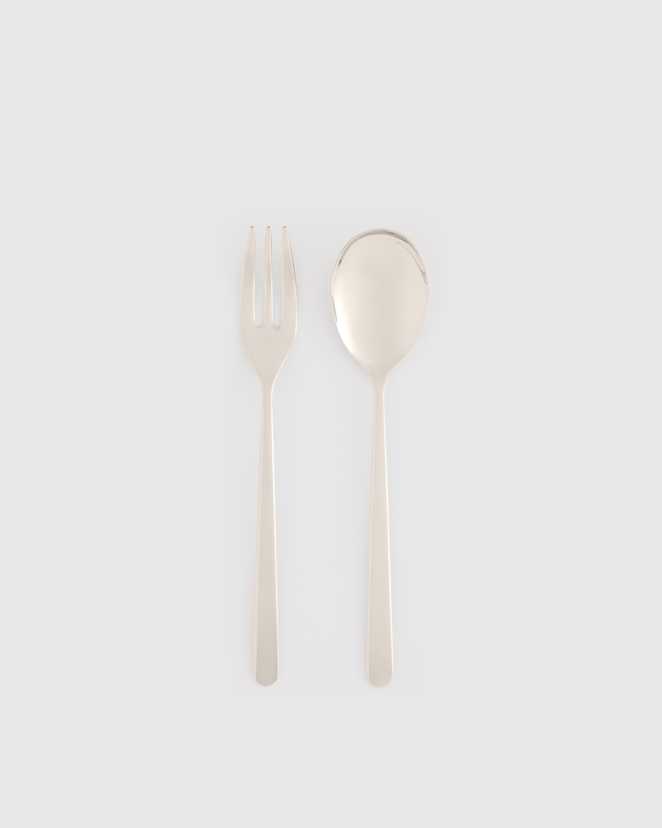 Brushed Stainless Steel Linea 2-Pc Serving Utensil Set by Mepra