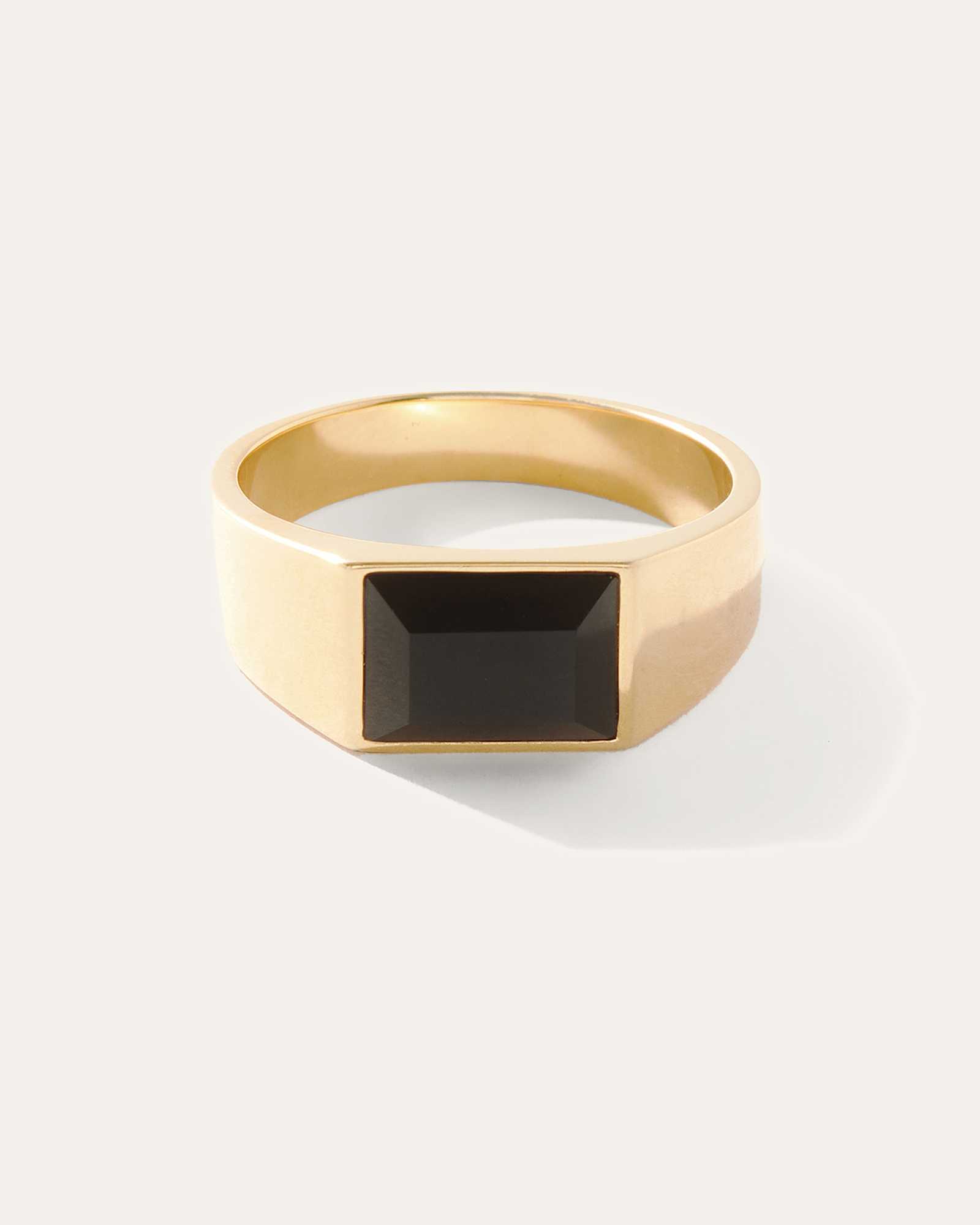 gold-vermeil Onyx Rectangular Ring