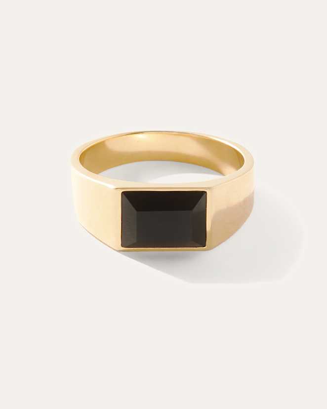 Gold Vermeil Onyx Rectangular Ring