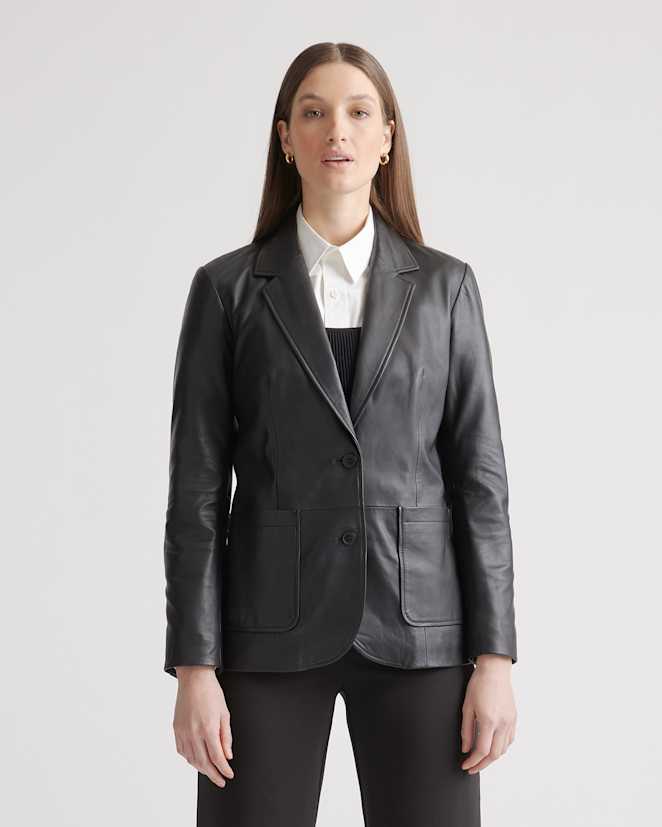 Black 100% Leather Blazer