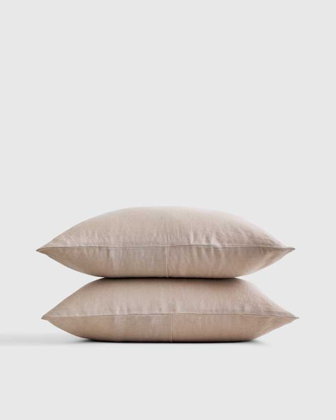 Toffee European Linen Sham Set