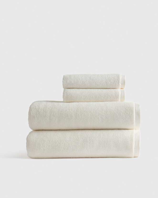 Ivory Plush Organic Turkish Cotton Bath Sheet Bundle (4 pieces)