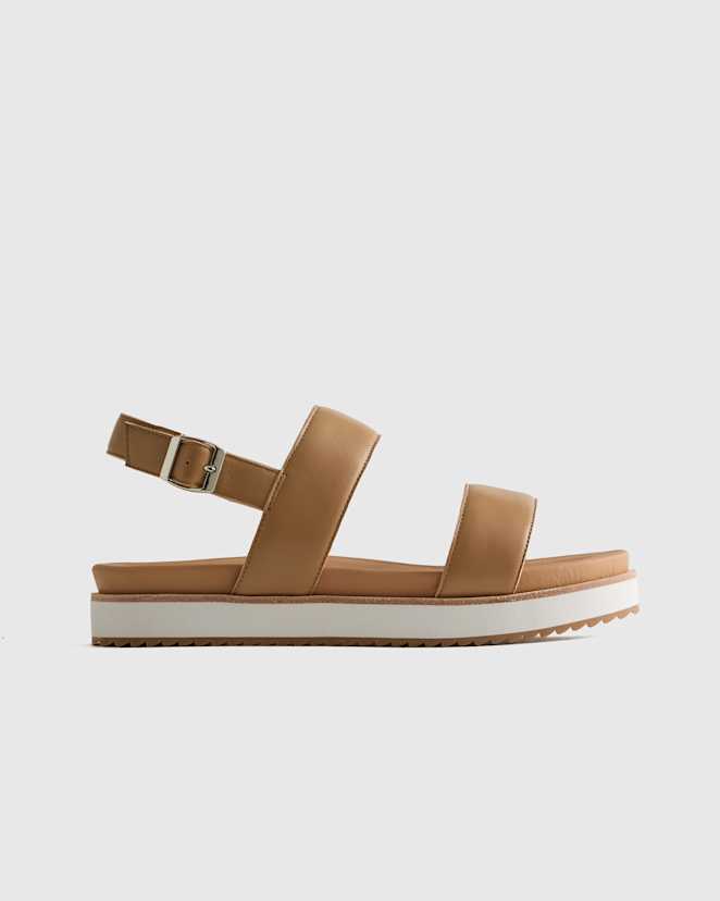 Cashew Italian Leather Platform Sandal