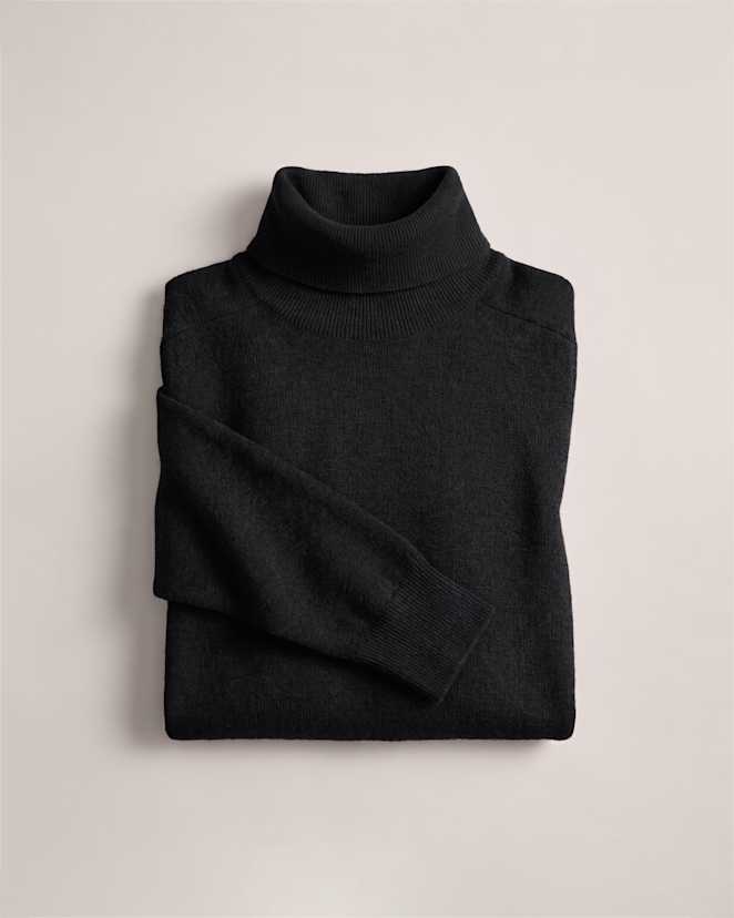 Black Mongolian Cashmere Turtleneck Sweater