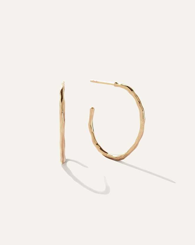 Gold Vermeil Hammered Hoops