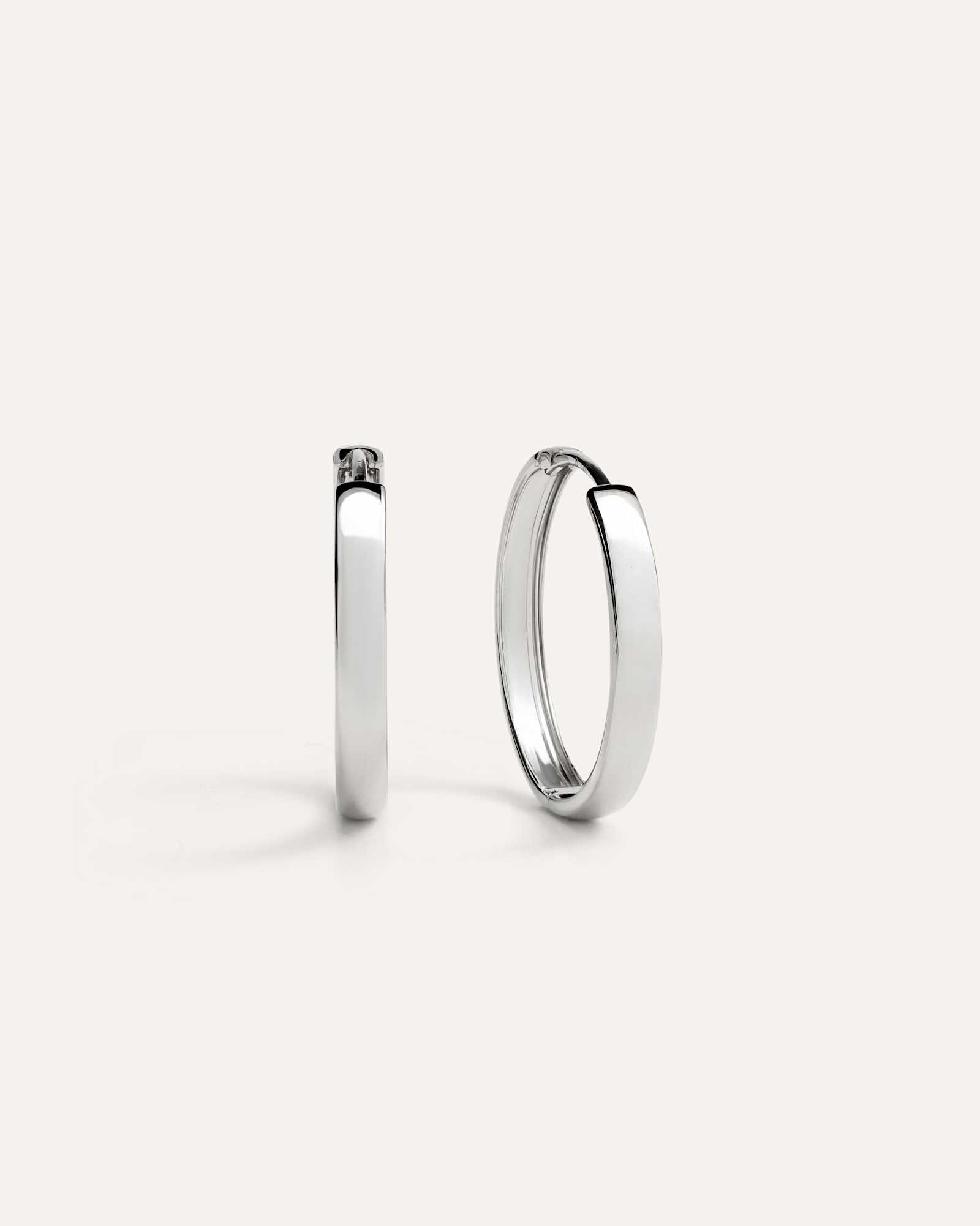 White Gold 14K Gold Bold Hoops