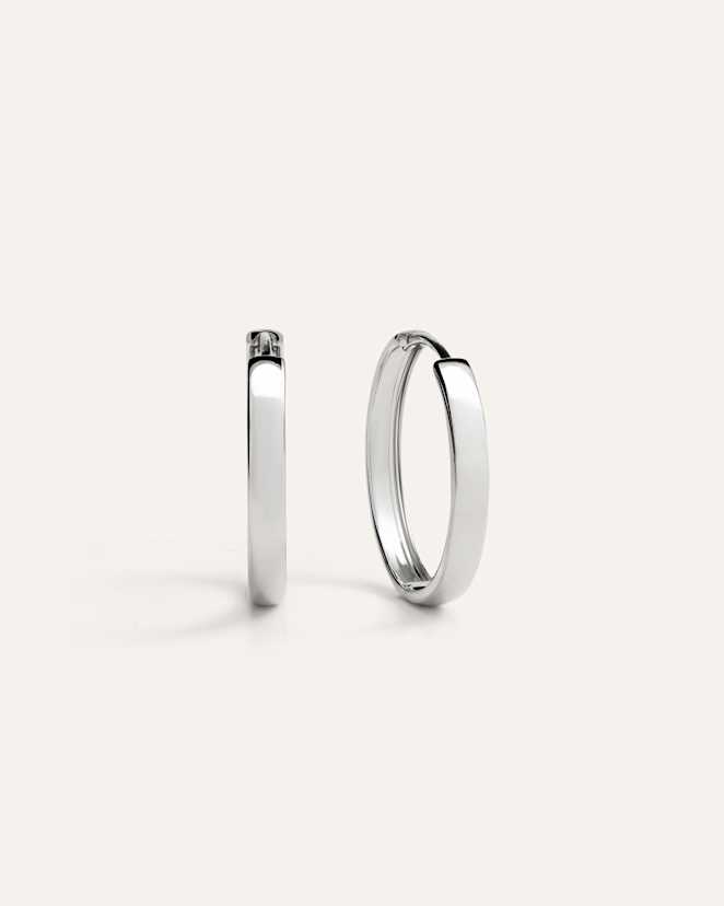 White Gold 14K Gold Bold Hoops