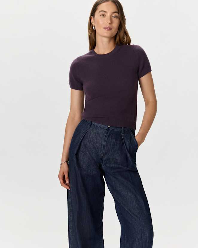 Deep Orchid Purple Mongolian Cashmere Tee