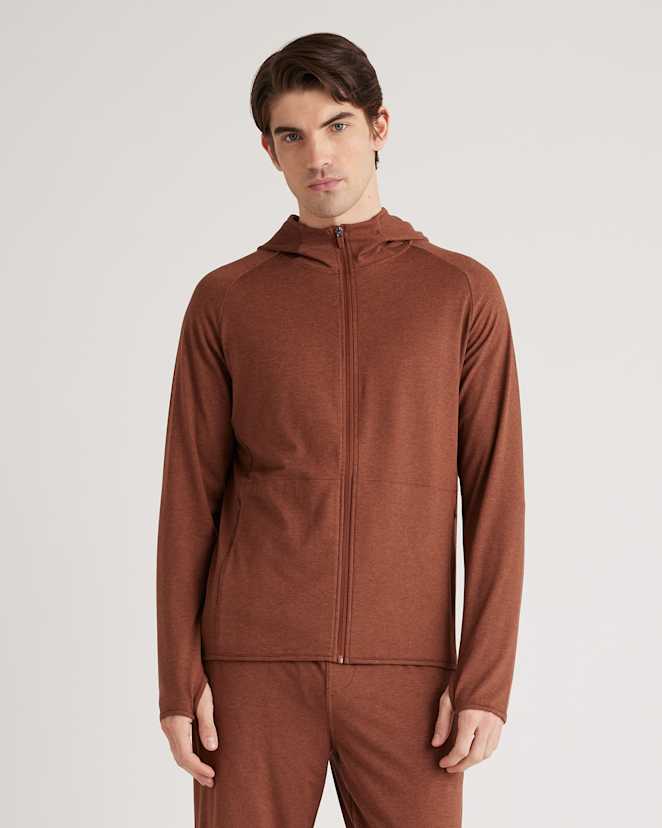 Heather Cedar Flowknit Performance Zip Hoodie
