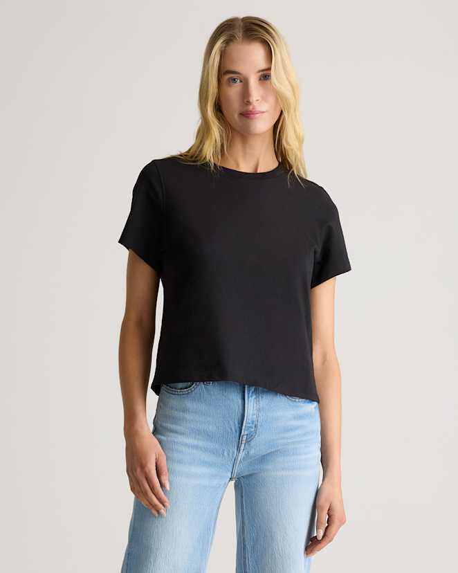 True Black 100% Organic Cotton Boxy Crewneck Tee