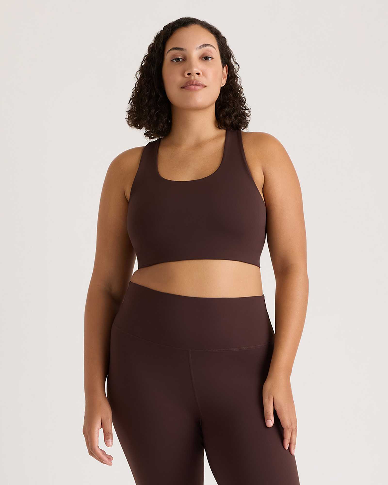 espresso Ultra-Form Scoop Neck Longline Bra