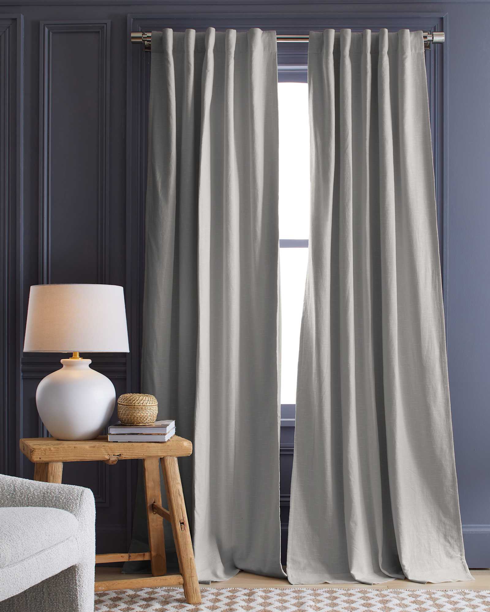 Cloud Cotton Slub Room Darkening Curtain - Single Panel