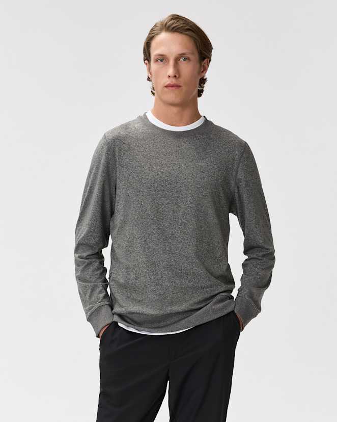 Heather Grey Flowknit Performance Crew Sweatshirt
