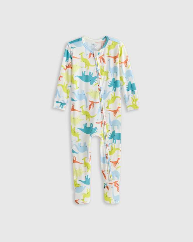 Colorful Dinos Bamboo Footie Pajama