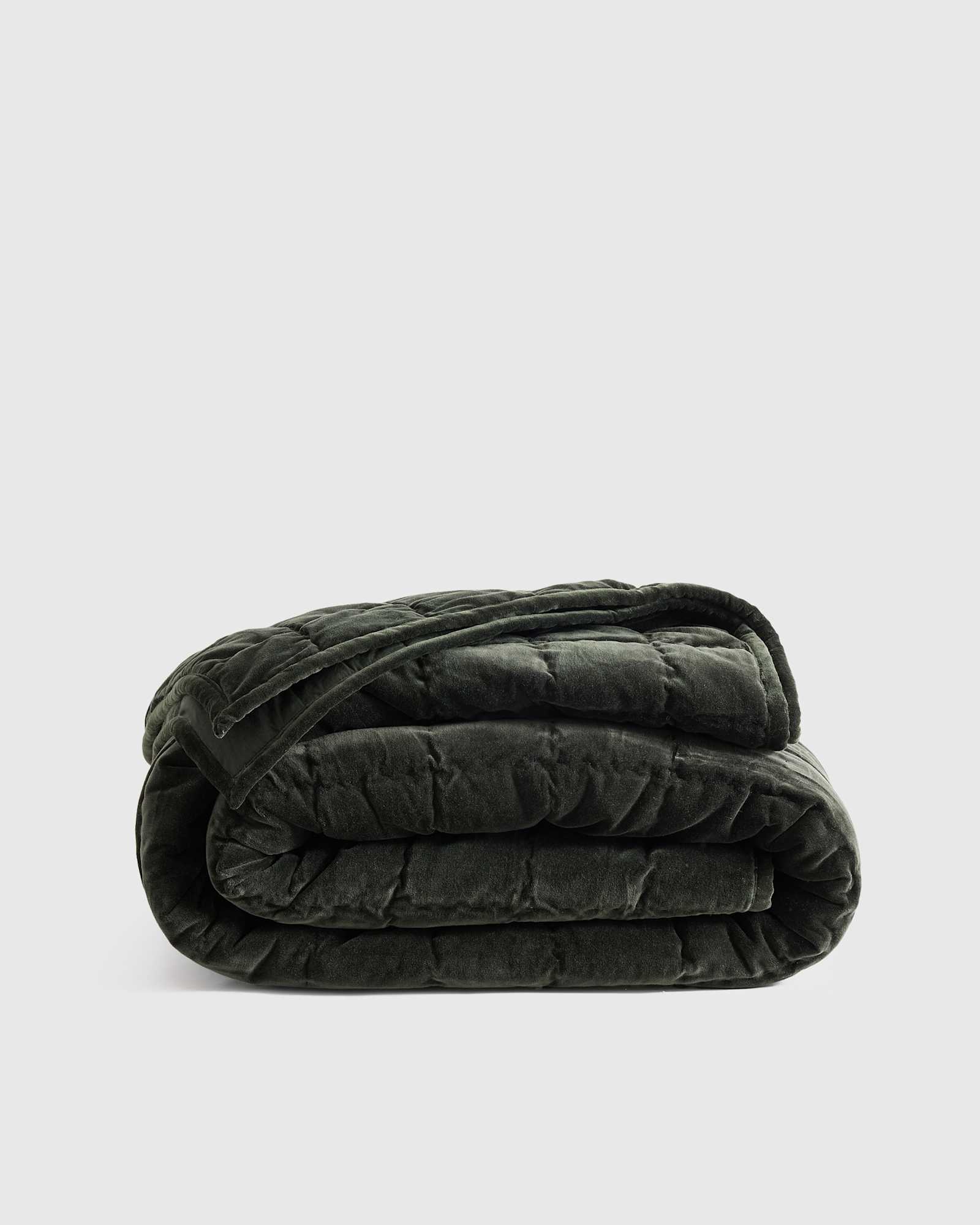 forest-green Cotton Velvet Quilt