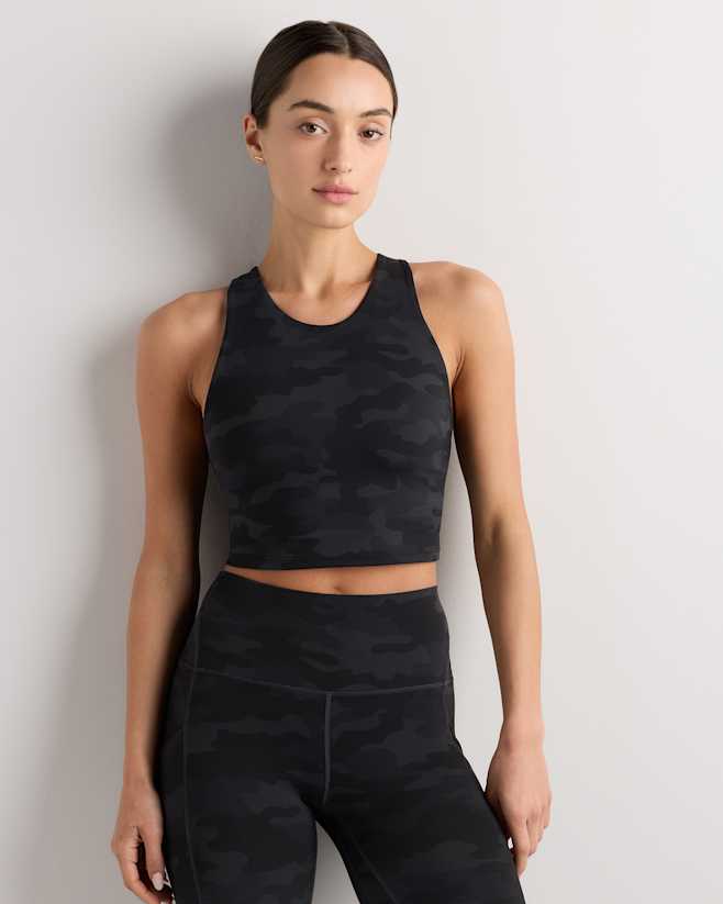 Black Camo Ultra-Form High-Neck Cropped Tank