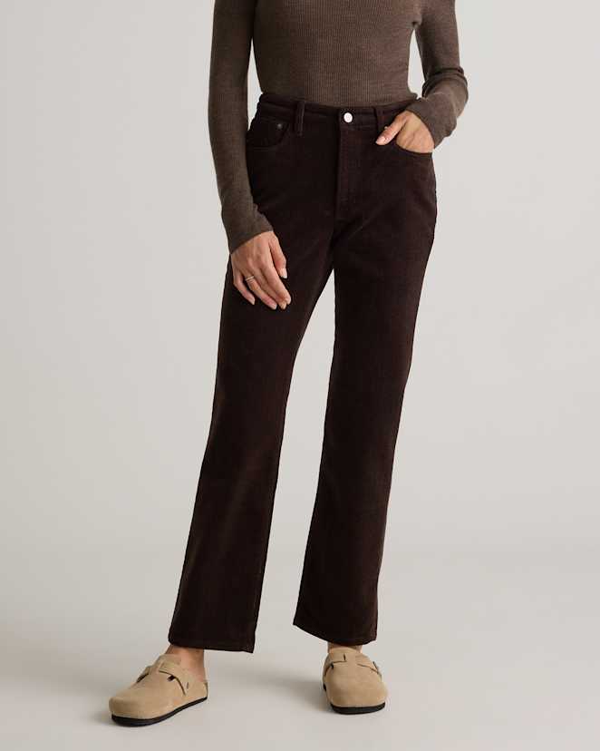 Espresso Organic Stretch Corduroy Straight Leg Pants