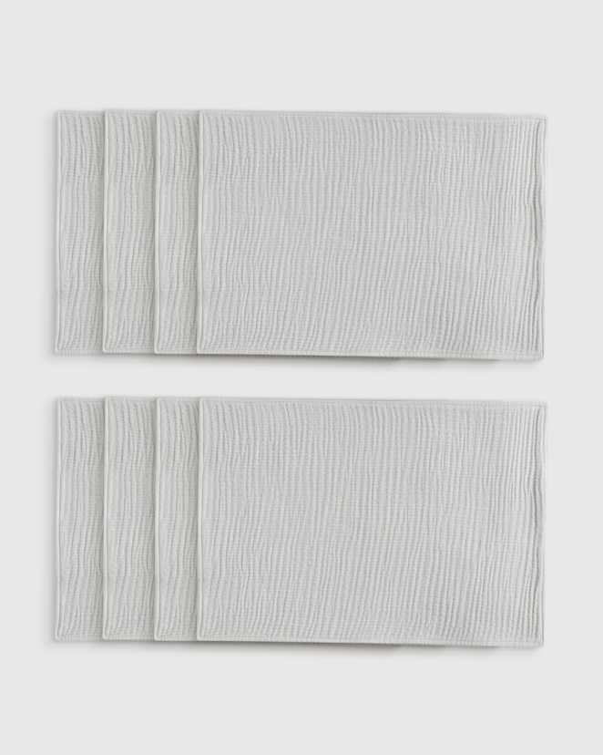 Light Grey Napperons en gaze de coton biologique (ensemble de 8)