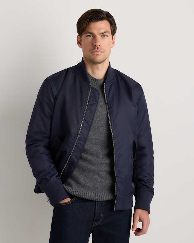 Navy Flight Nylon Bomber Jacket