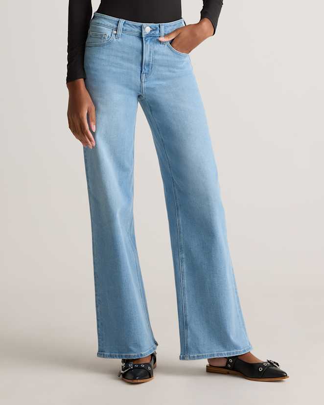 Frosted Blue Bella Stretch Wide Leg Jeans