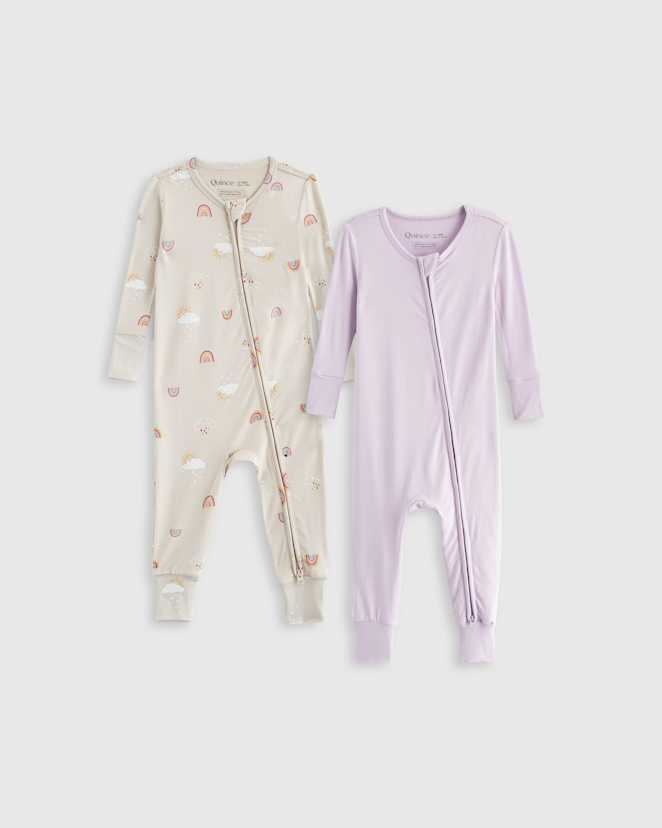 Rainbows Bamboo One Piece Pajamas 2-Pack