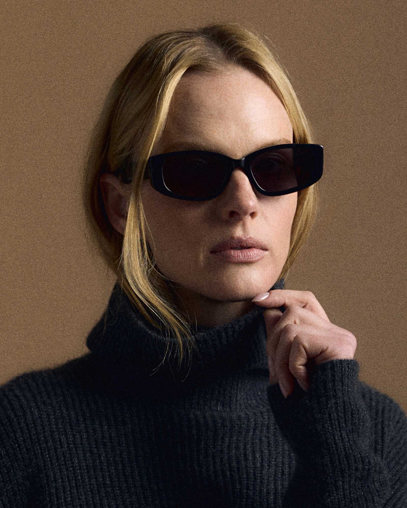 Black with Grey lens Granada Polarized Acetate Sunglasses