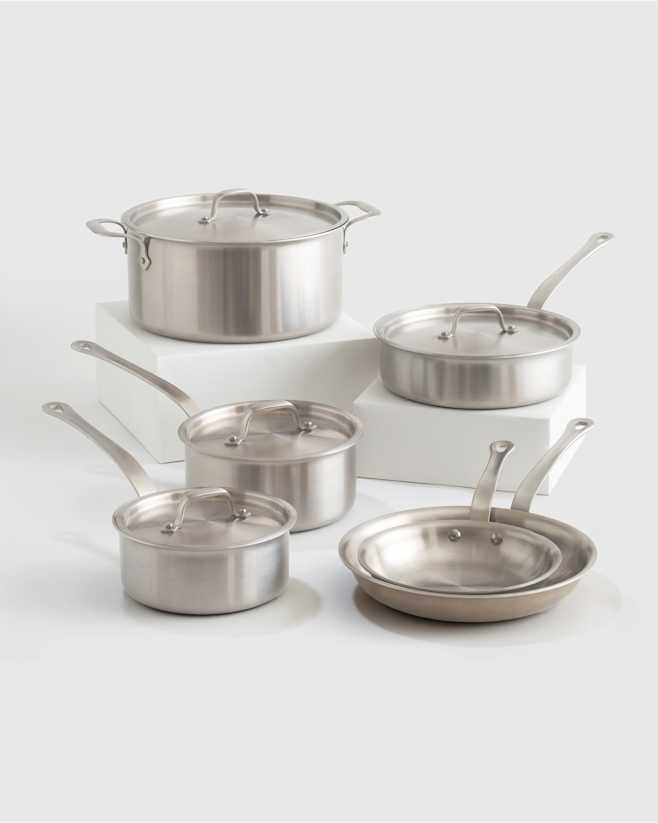 No Color 5-Ply Stainless Steel 10 Piece Cookware Set