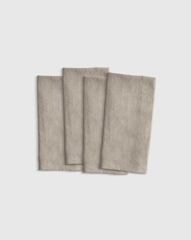Flax European Linen Wide-Hem Napkins (Set of 4)