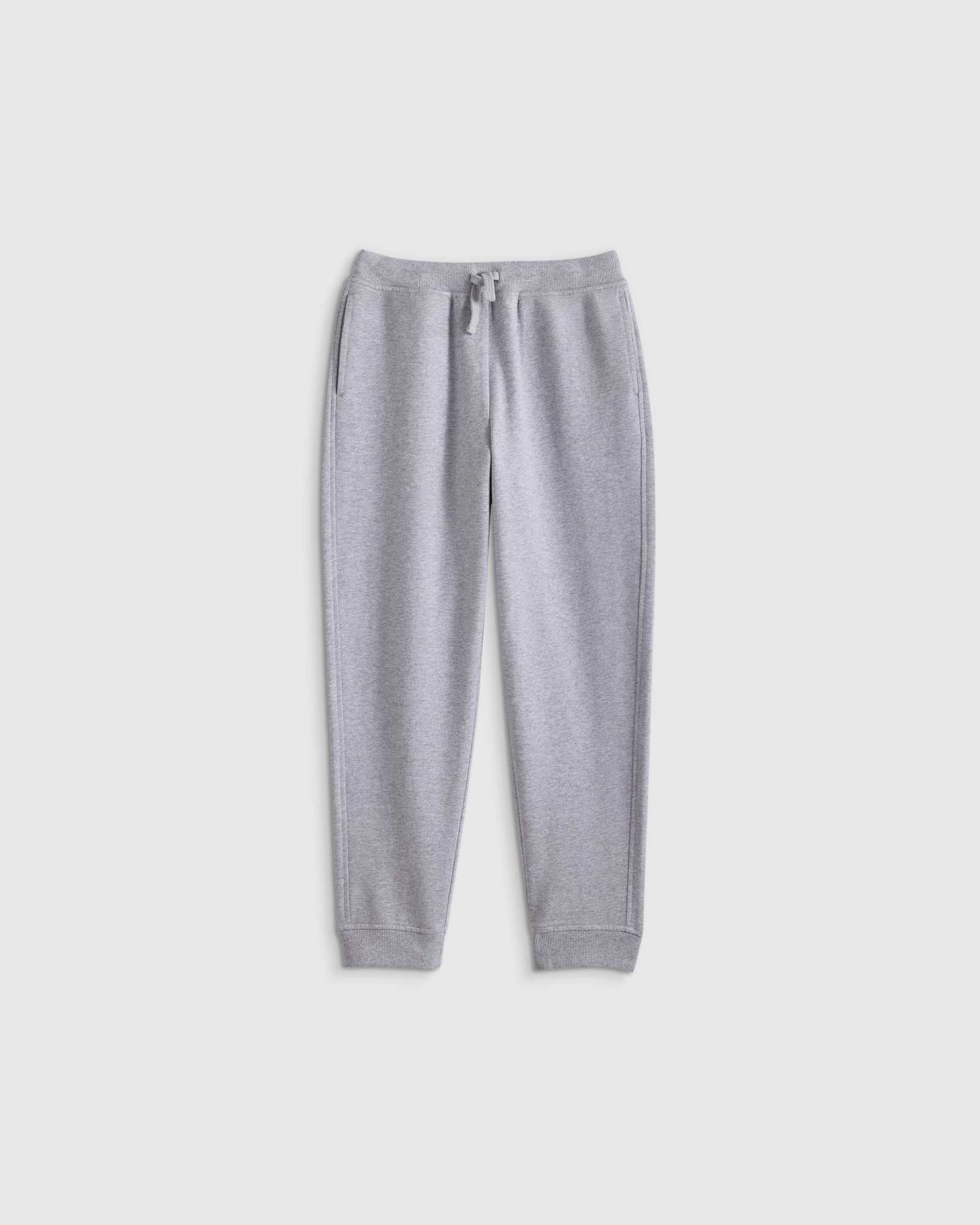 U--1046-HGRY-270 CROPPED KID heather-grey Organic Cotton French Terry Joggers
