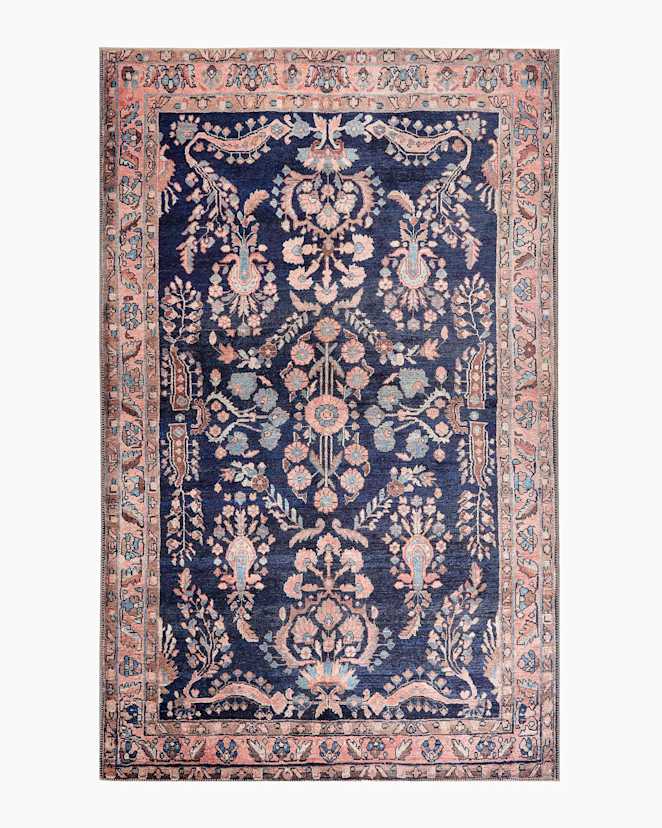 Navy Rosalie Washable Rug