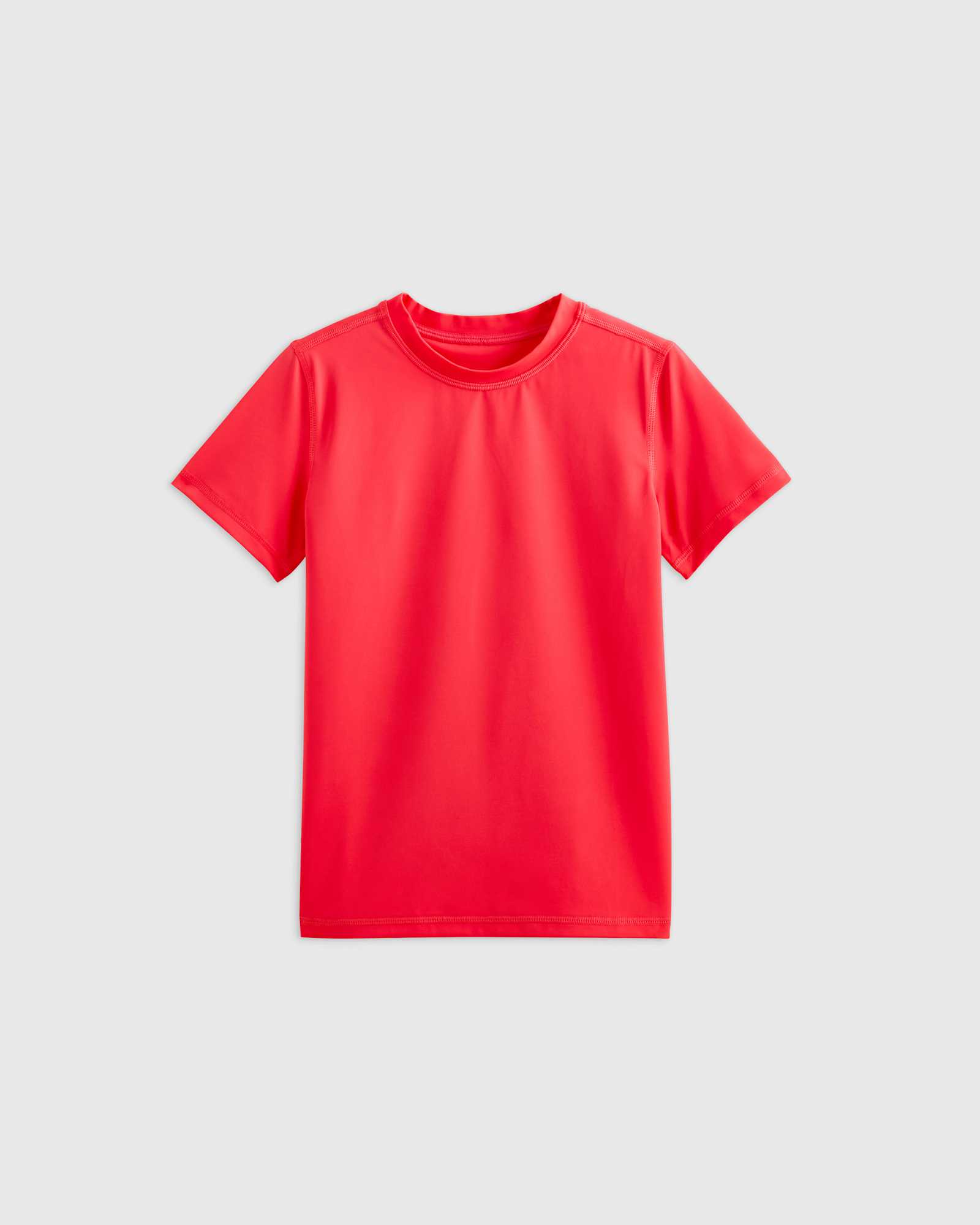 red Short Sleeve Rash Guard Top
